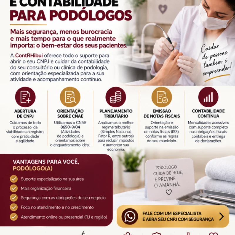 Abertura de CNPJ e Contabilidade para Podólogos