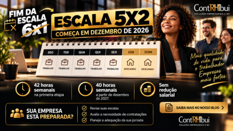 Fim da escala 6x1: nova jornada 5x2 começa em dezembro de 2026. Sua empresa está preparada?